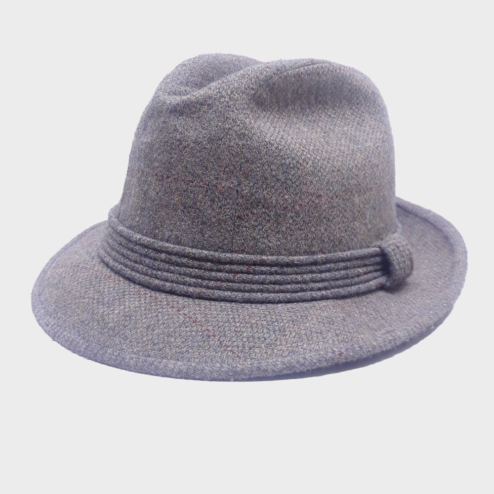 Vintage Steven Hat Company Tweed Outer Wool Fedora Size 7